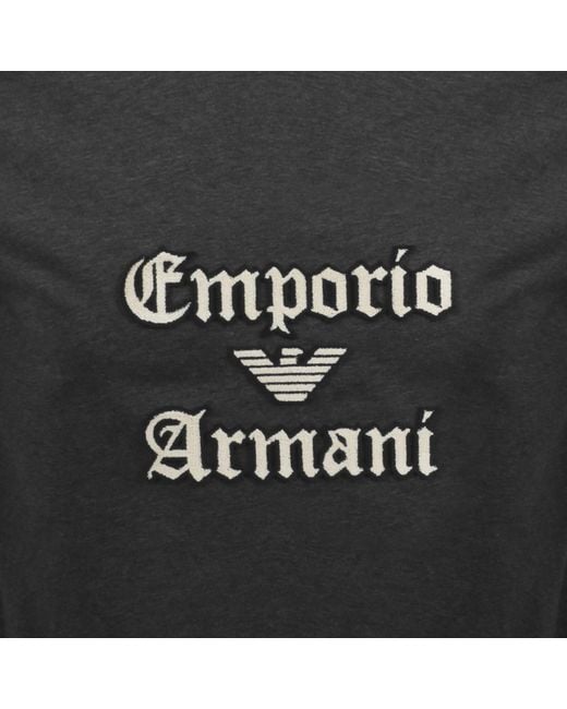 Armani Black Emporio Logo T Shirt for men