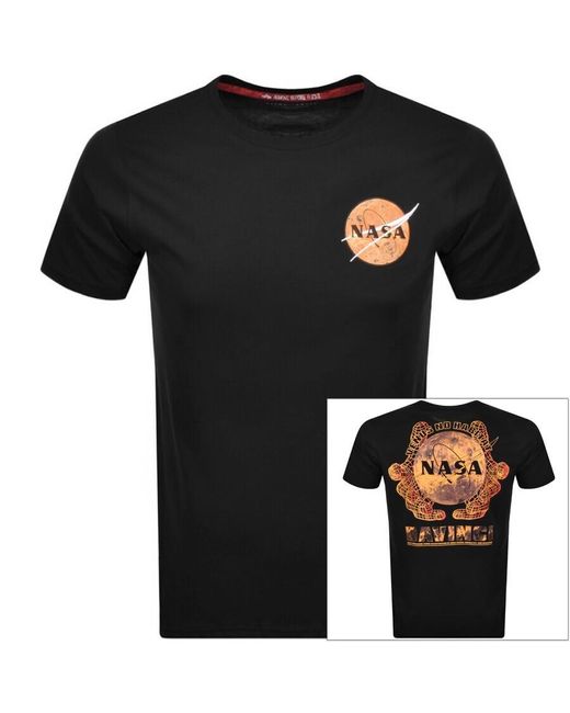Alpha Industries Nasa Davinci T Shirt in Black for Men | Lyst