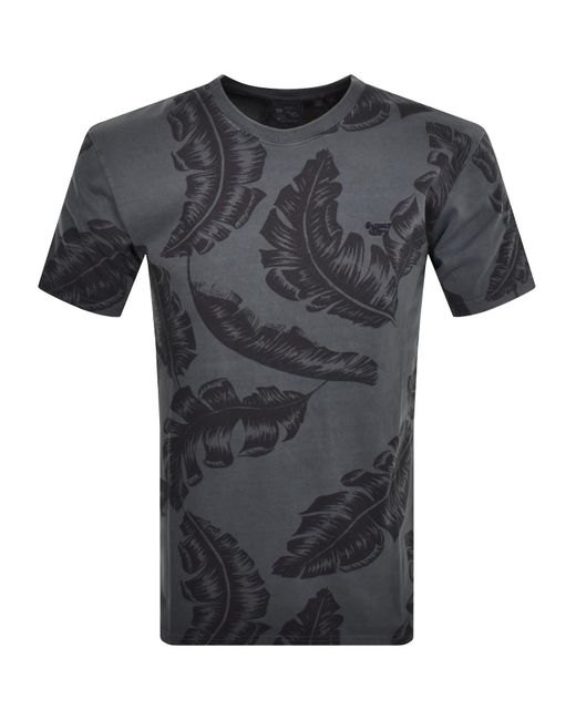 Superdry Gray Vintage Overdye Printed T Shirt for men