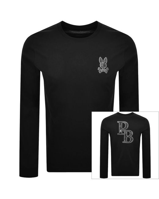 Psycho Bunny Black Long Sleeve Rowen T Shirt for men