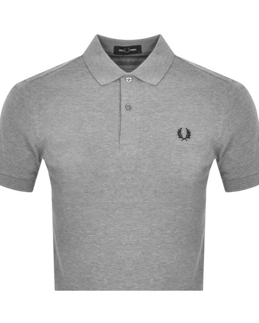 Fred Perry Gray Plain Polo T Shirt for men