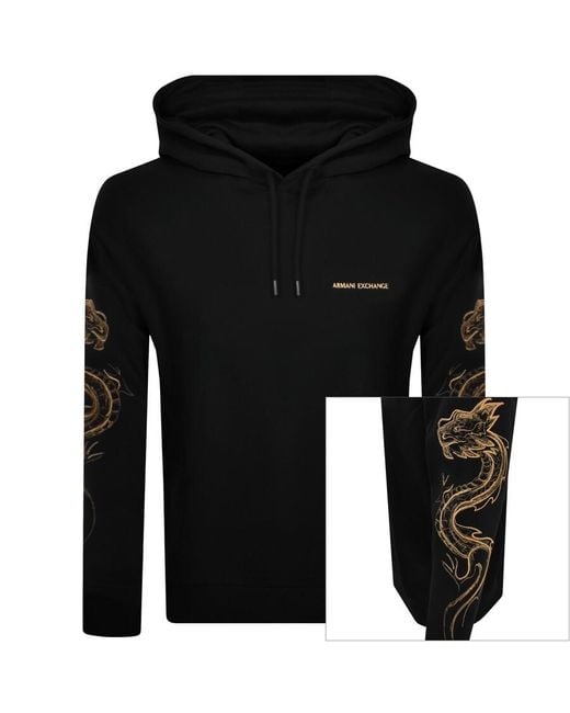 Armani Exchange Black Dragon Hoodie for men