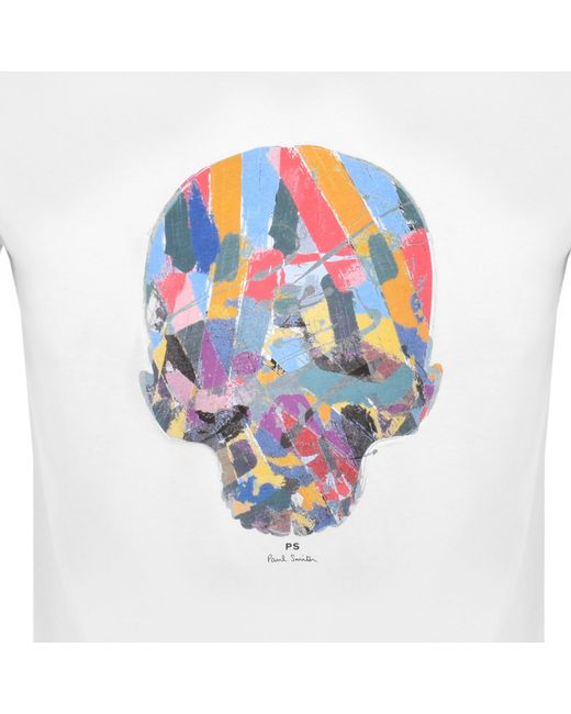 Paul Smith White Skull T Shirt for men