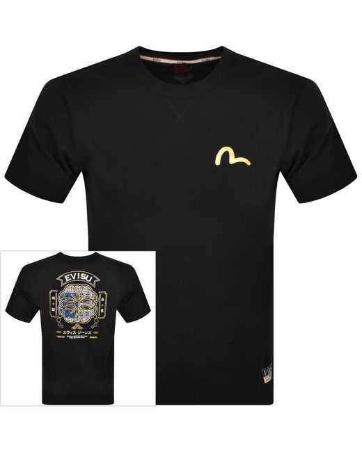 Evisu Black Logo T Shirt for men