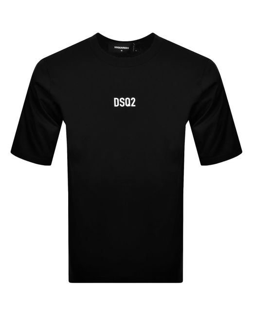 DSquared² Black Icon Logo Loose Fit T Shirt for men