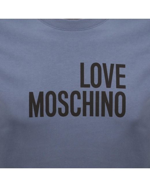 Moschino Blue Graphic T Shirt for men