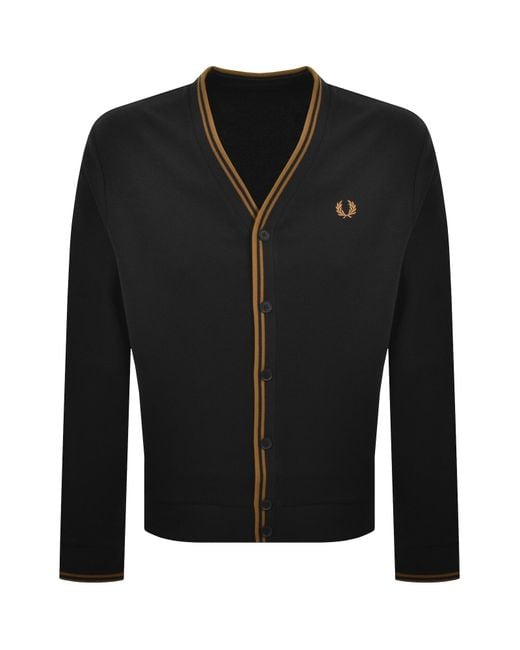 Fred Perry Black Tipped Pique Cardigan for men