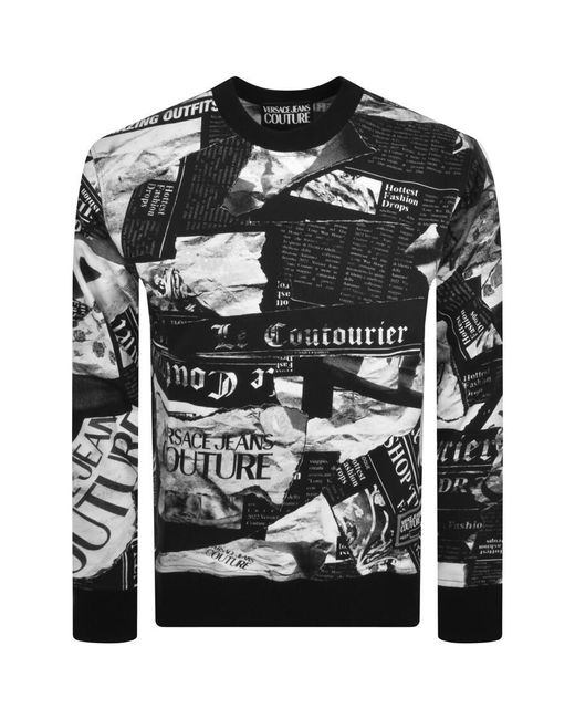 Versace Black Couture Print Sweatshirt for men