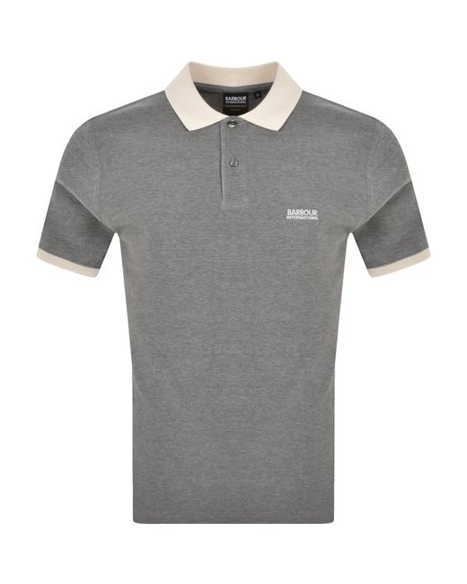 Barbour Gray Cowley Polo T Shirt for men