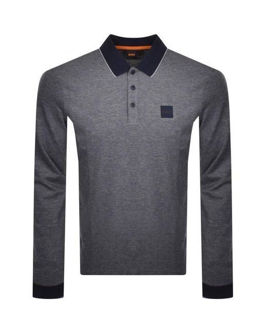BOSS by HUGO BOSS Boss Peoxfordlong Polo T Shirt in Gray for Men | Lyst