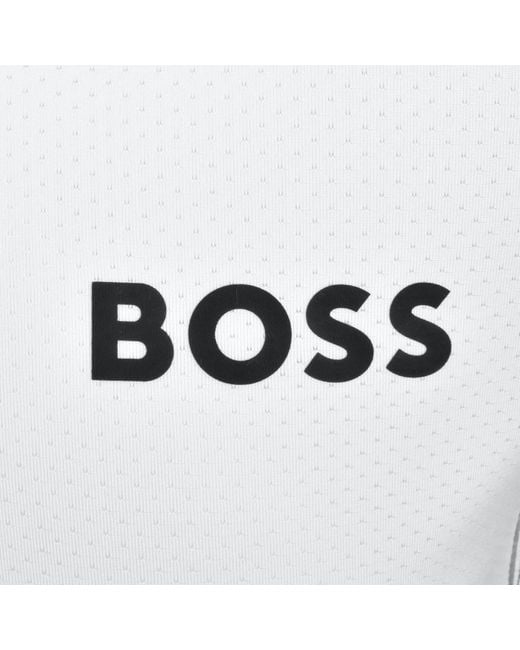 Boss White Boss Pariq Mesh Slim Fit Polo T Shirt for men