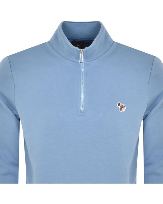 Paul Smith Blue Half Zip Sweatshirt for men