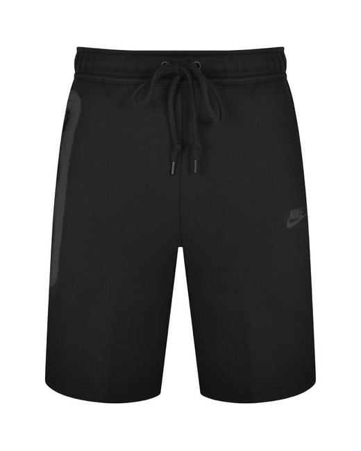 Nike Black Sportswear Tech Fleece Logo Shorts for men