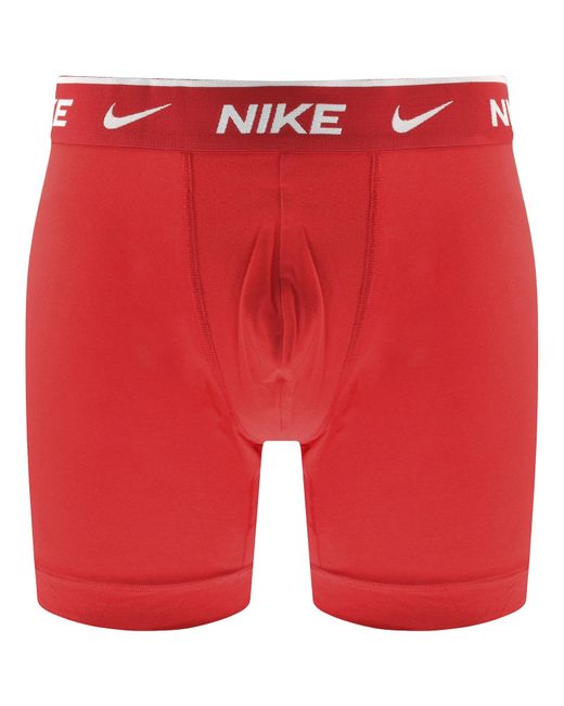 Nike Red Ultra Comfort 3 Pack Long Boxer Briefs for men