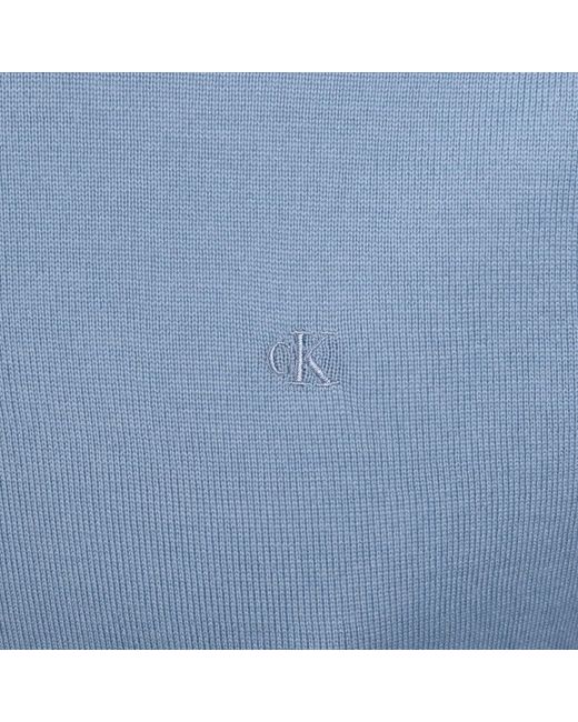 Calvin Klein Blue Knit Polo T Shirt for men