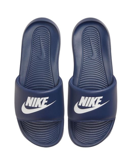 Nike Blue Victori One Sliders for men