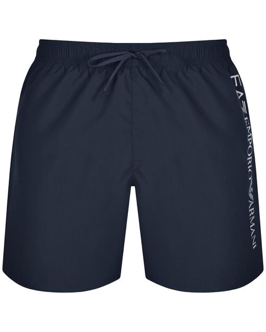 EA7 Blue Emporio Armani Logo Swim Shorts for men