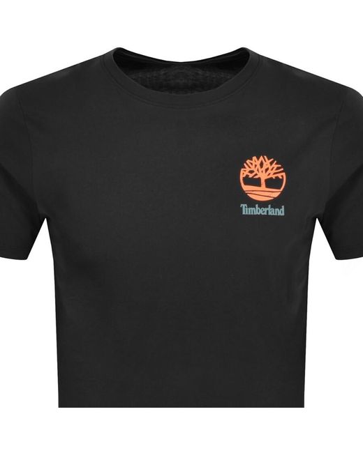 Timberland Black Graphic T Shirt for men