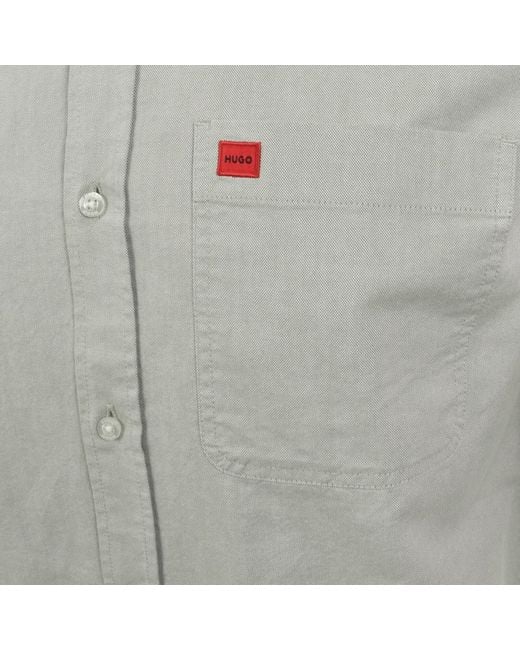 HUGO Gray Long Sleeved Evito Shirt Light for men