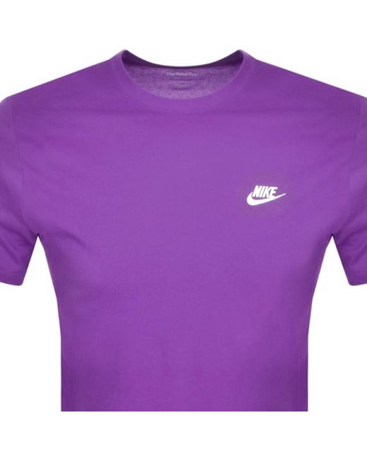 Nike Purple Crew Neck Club T Shirt for men