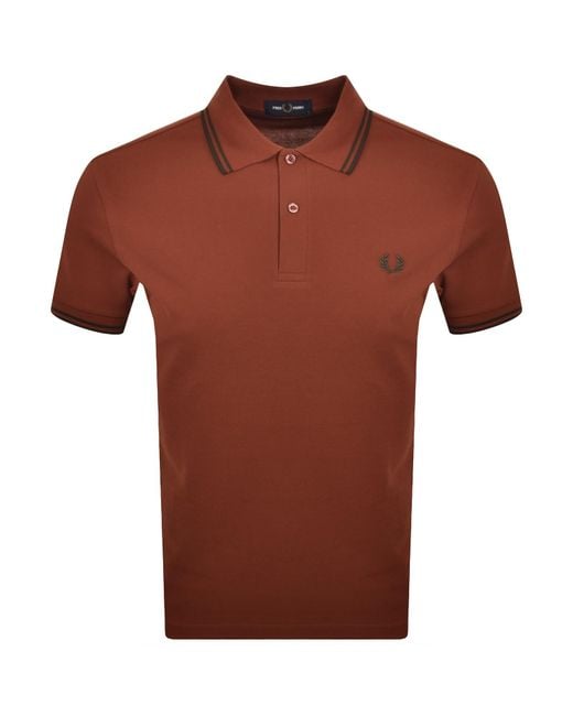 Fred Perry Red Twin Tipped Polo T Shirt for men