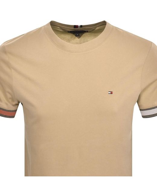 Tommy Hilfiger Natural Flag Cuff T Shirt for men