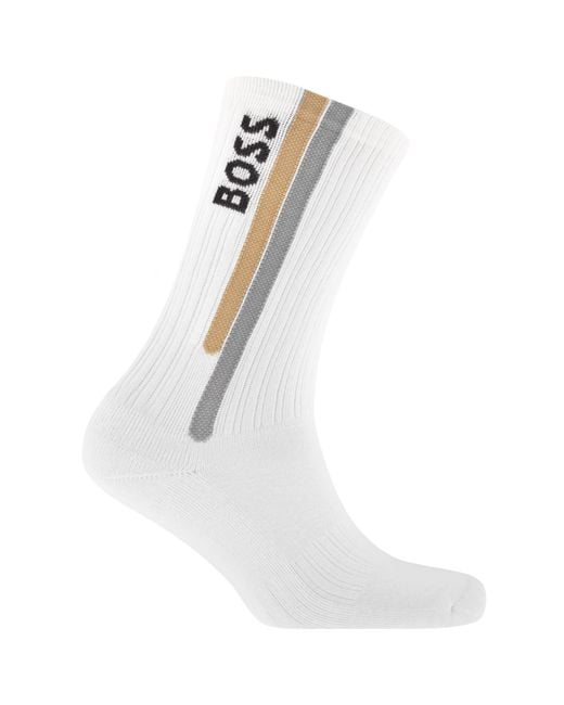 BOSS BUSINESS White Boss Active 3 Pack Quarter Socks for men