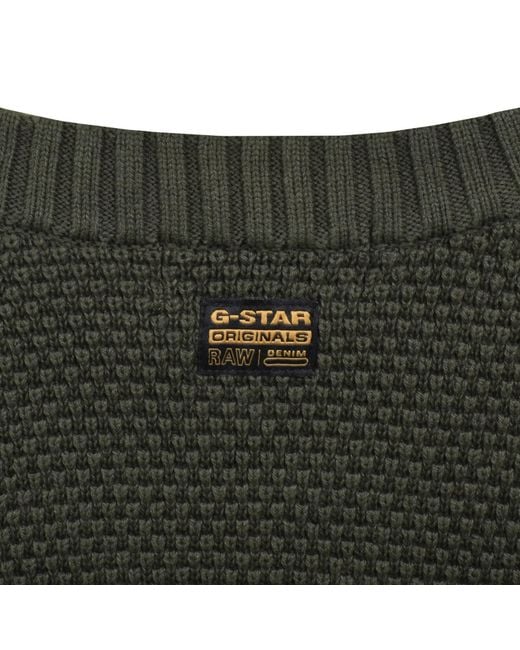 G-Star Green G-Star Structure Mix Knit Jumper for men