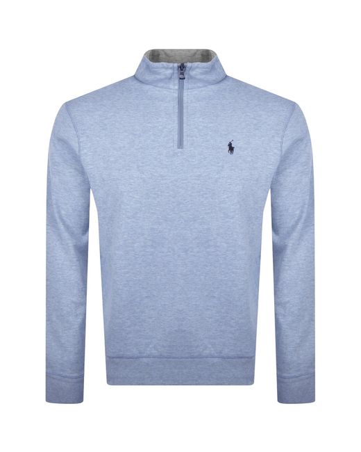 Ralph Lauren Blue Quarter Zip Sweatshirt for men