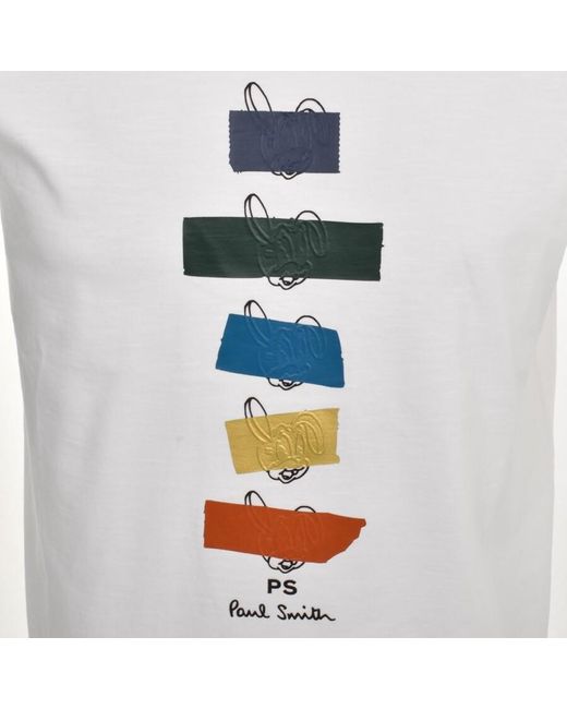 Paul Smith White Taped Bunny T Shirt for men