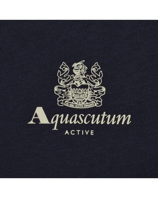 Aquascutum Blue Logo T Shirt for men
