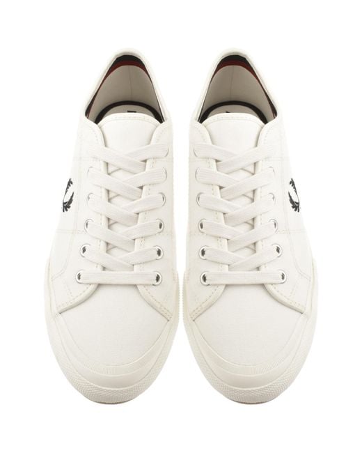 Fred Perry White B708 Canvas Trainers Snow for men