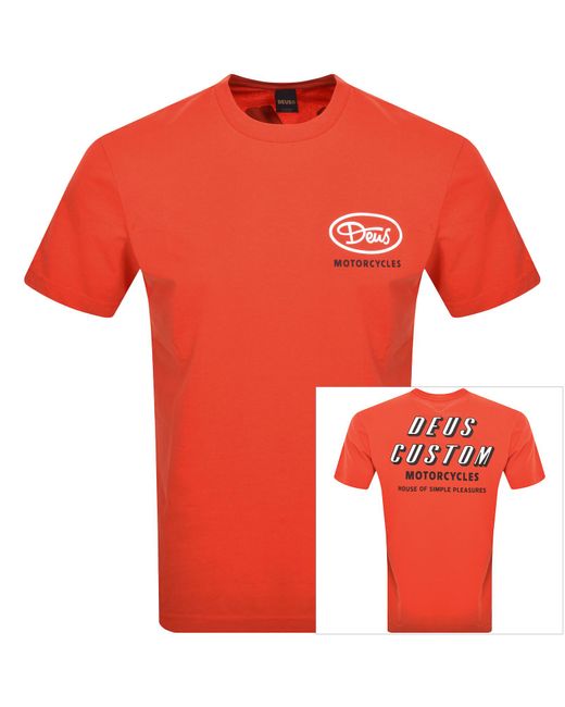 Deus Ex Machina Red Shimmy T Shirt for men