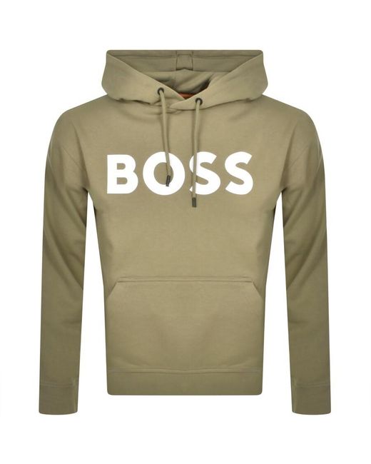 by HUGO BOSS Boss Basic Logo Hoodie in Green for Men | Lyst