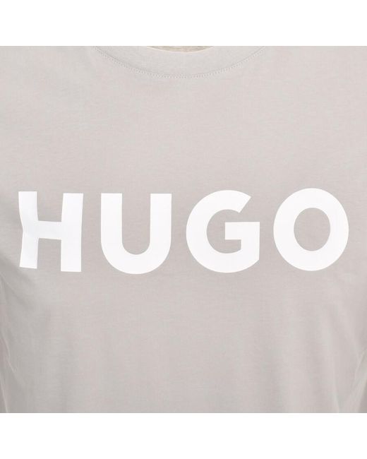 HUGO Gray Dulivio Crew Neck T Shirt for men