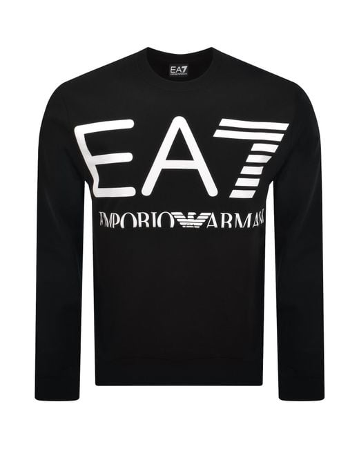EA7 Black Emporio Armani Logo Sweatshirt for men