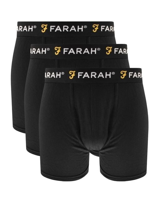Farah Black Farah Saginaw 3 Pack Trunks for men