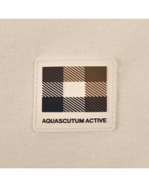 Aquascutum Natural Club Check Piping T Shirt for men