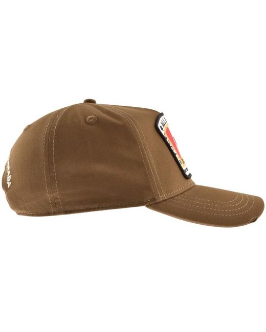 DSquared² Brown Canada Patch Baseball Cap for men