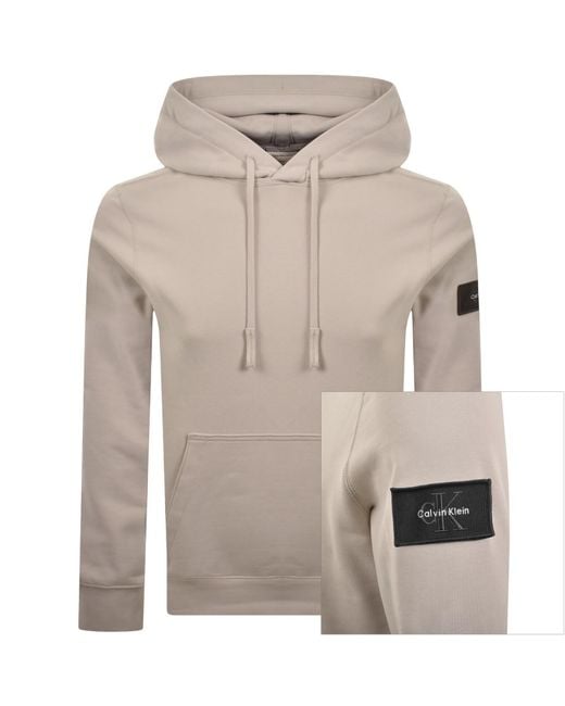 Calvin Klein Gray Jeans Badge Hoodie for men