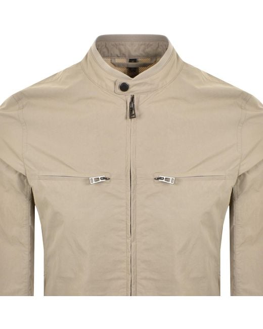 Belstaff Natural Grid Jacket Dark Sand for men