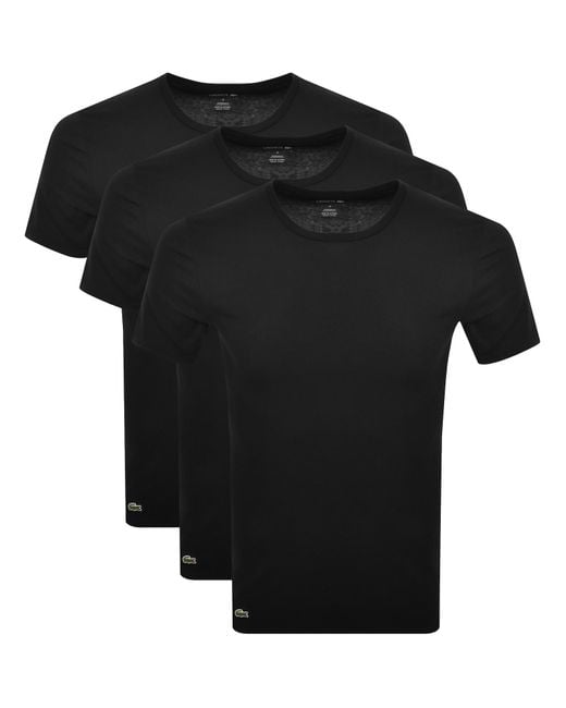 Lacoste Black 3 Pack T Shirts for men