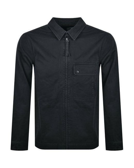Pretty Green Cotton Overshirt Jacket in Black for Men | Lyst UK