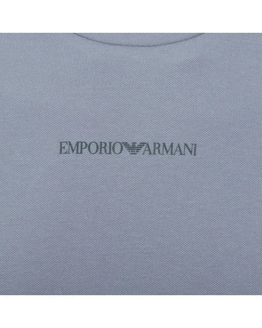 Armani Blue Emporio Logo T Shirt for men