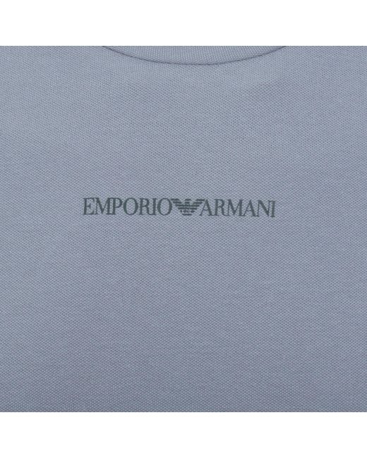 Armani Blue Emporio Logo T Shirt for men