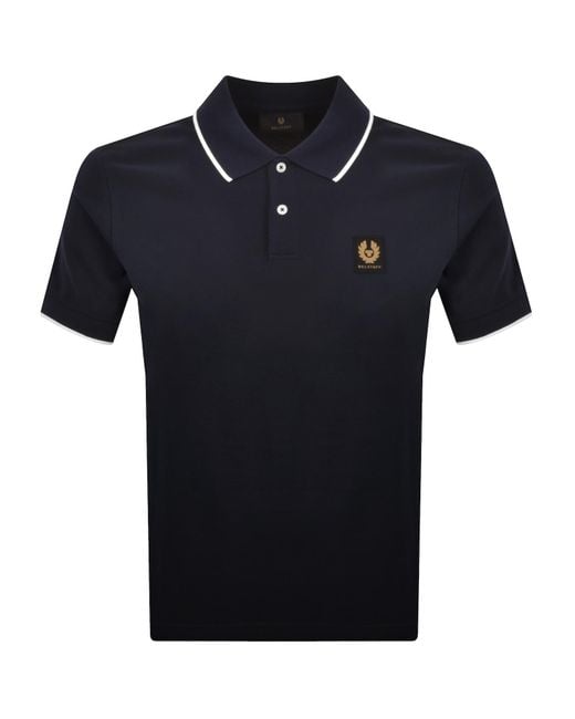 Belstaff Blue Tipped Polo T Shirt Dark Ink for men