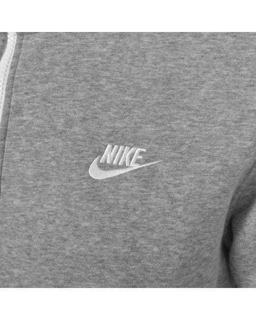 Nike Gray Half Zip Club Sweatshirt for men