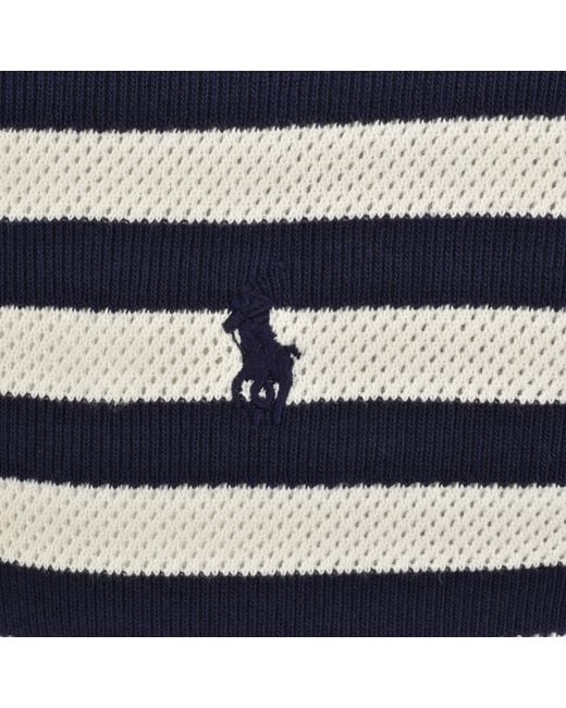 Ralph Lauren Blue Stripe Knit Polo T Shirt for men