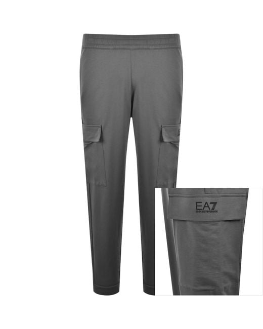 EA7 Gray Emporio Armani Cargo Joggers for men