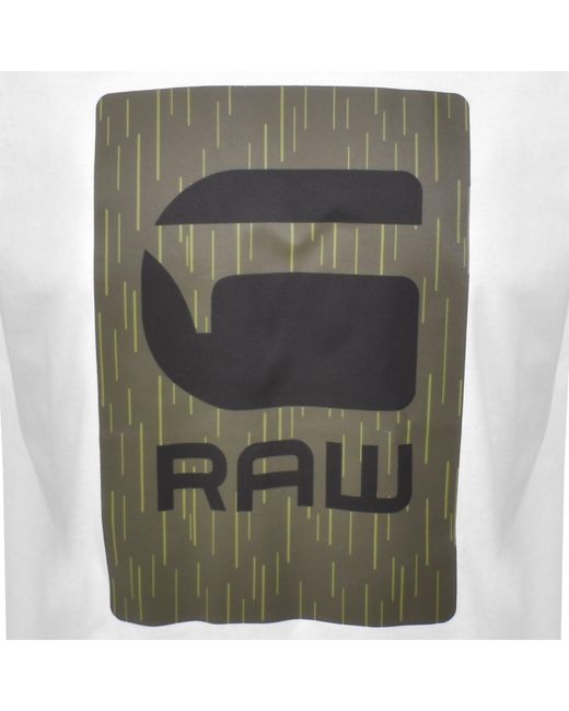 G-Star White G-Star Burger Box Logo T Shirt for men